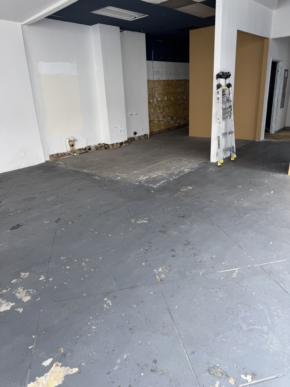 Commercial interior — main floor before paint and coating